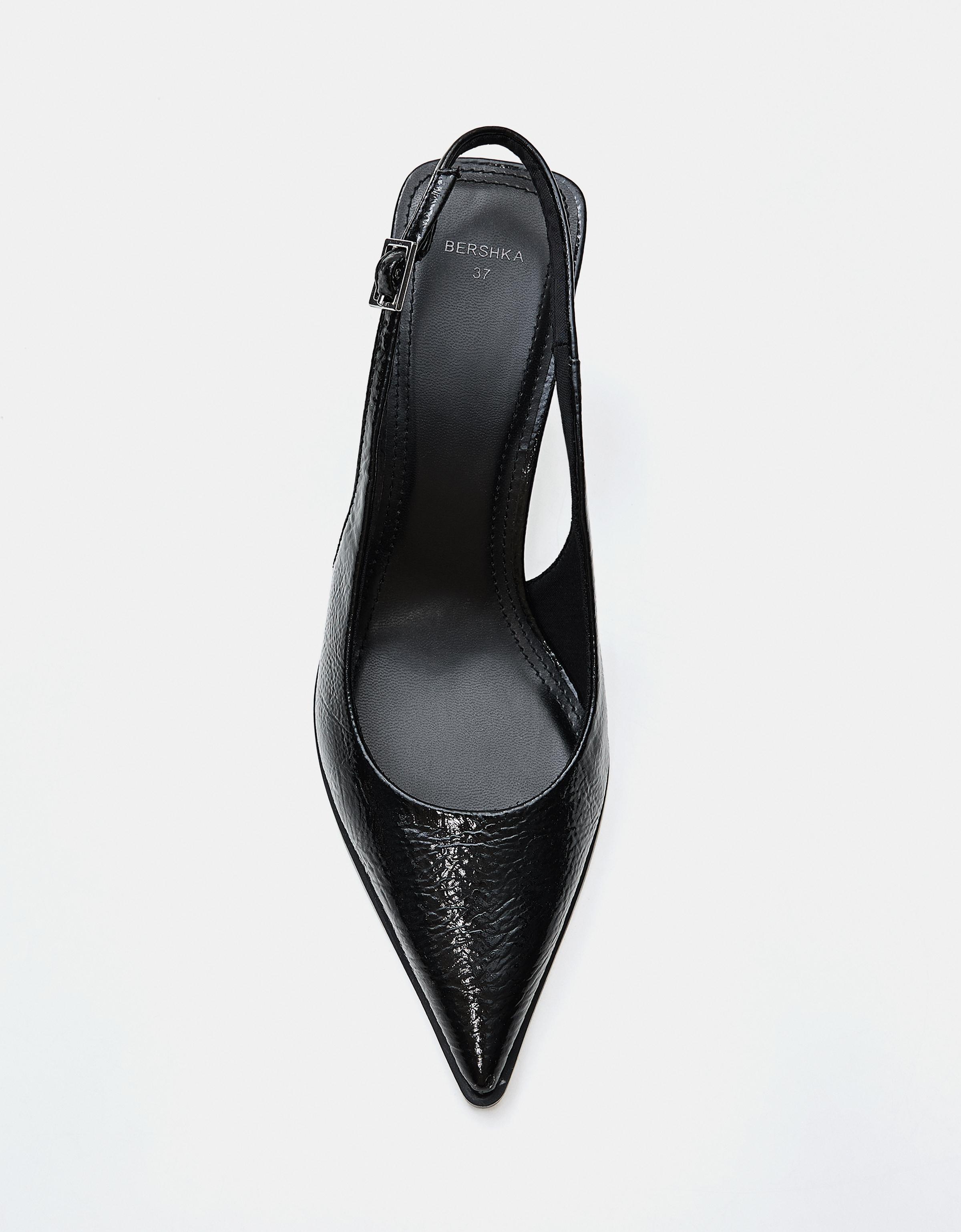 Backless kitten-heel shoes — BLACK