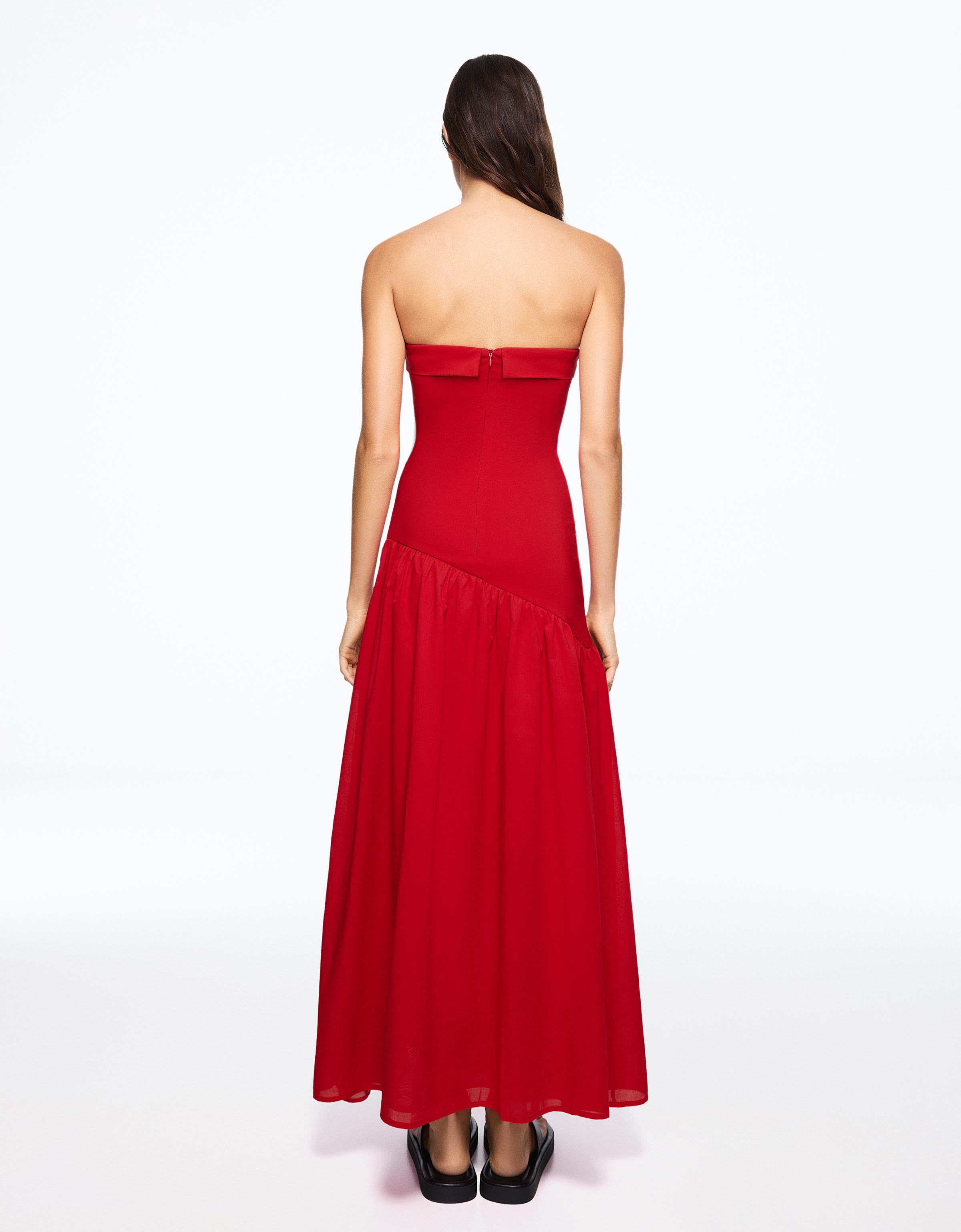 Bandeau midi dress — Red