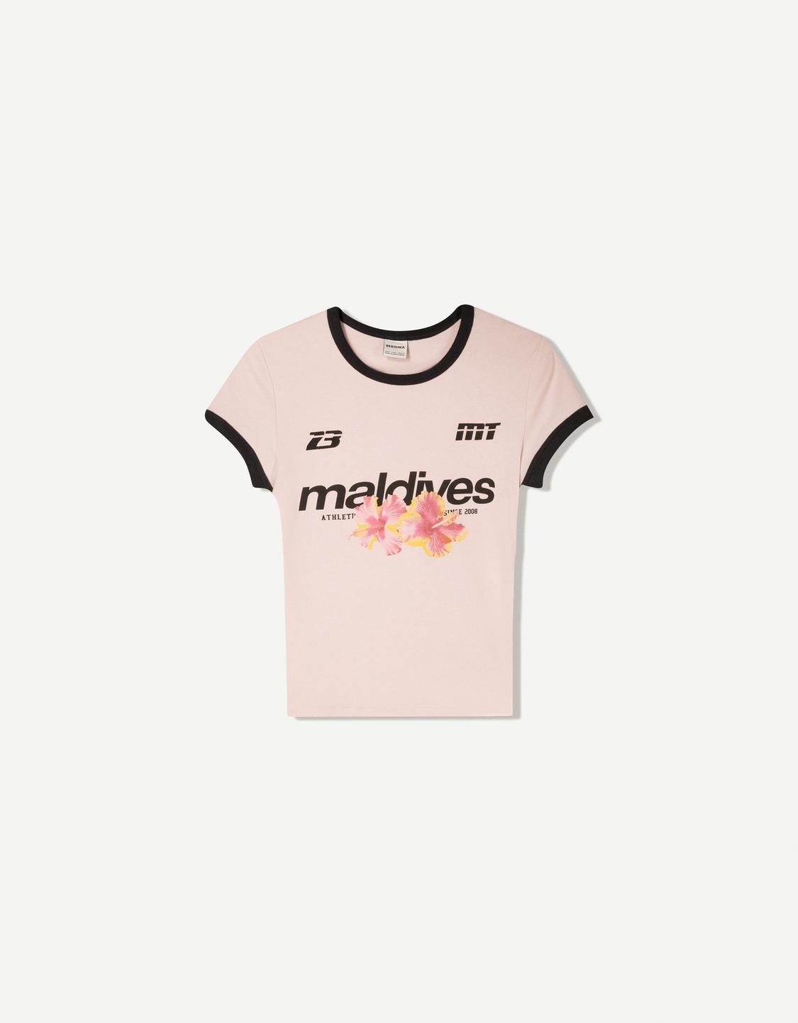 Short sleeve T-shirt with contrast print