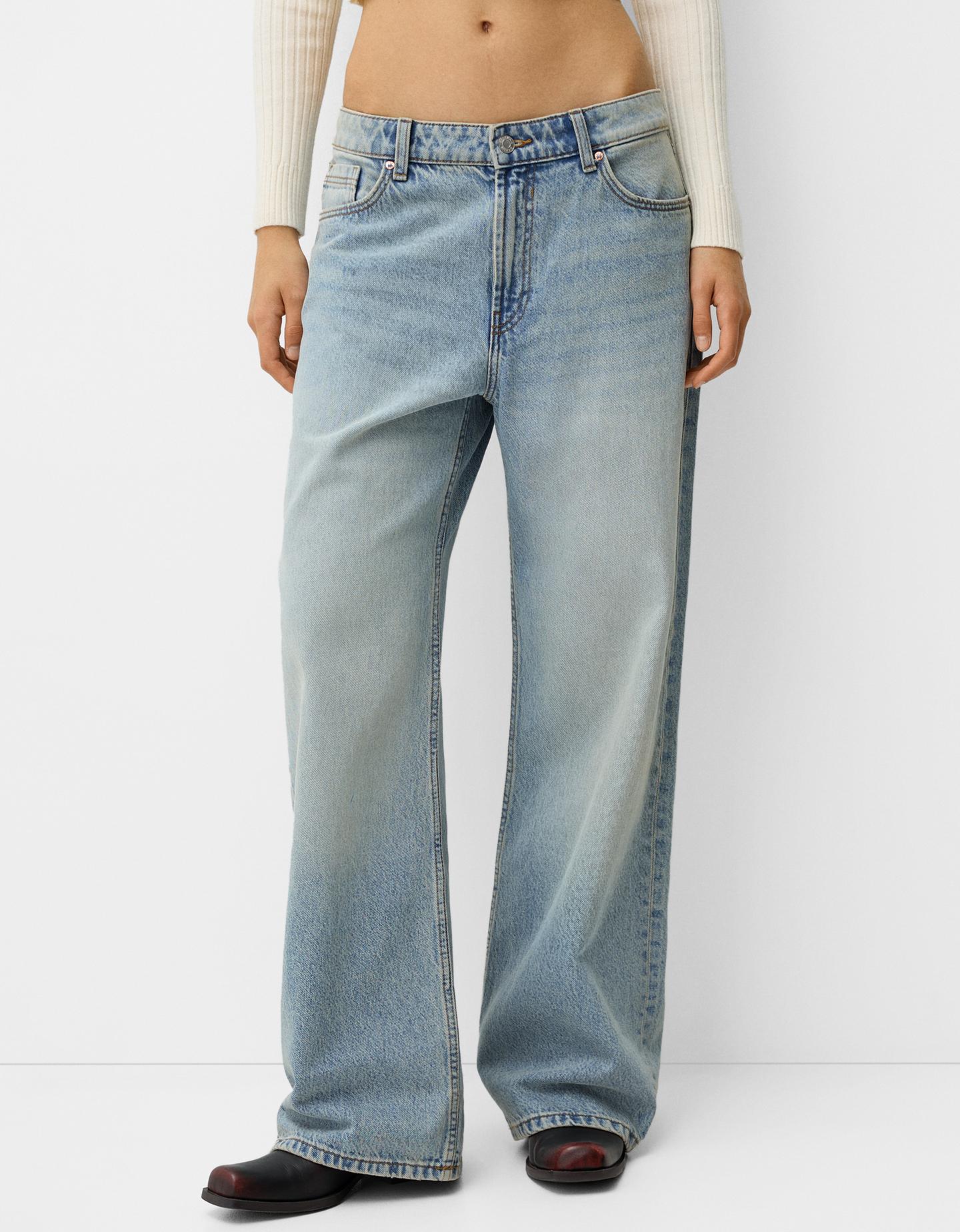 Bershka Jeans Im Baggy-Hosen-Fit Damen 44 Hellblau günstig online kaufen