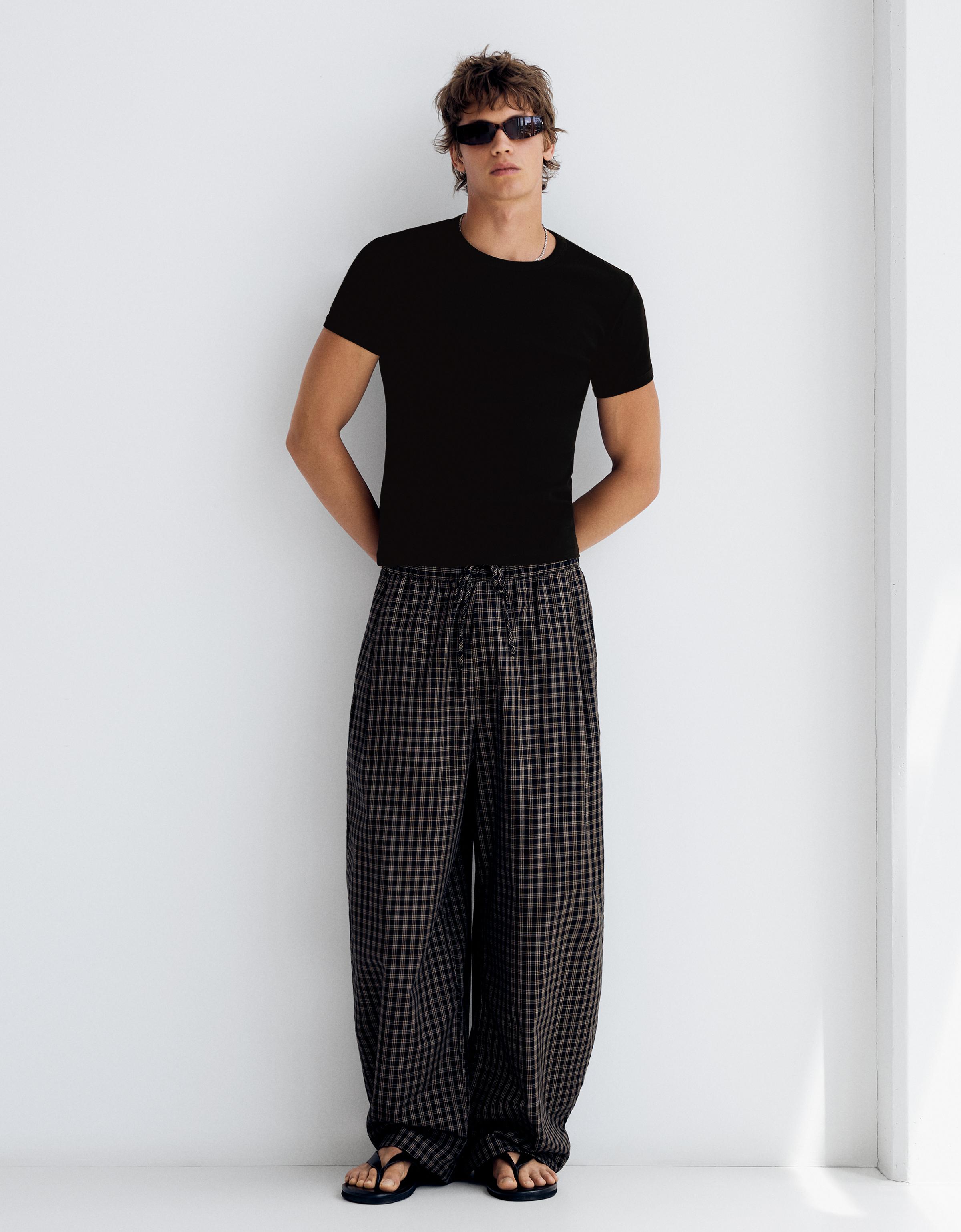 Slim fit ribbed T-shirt — Black