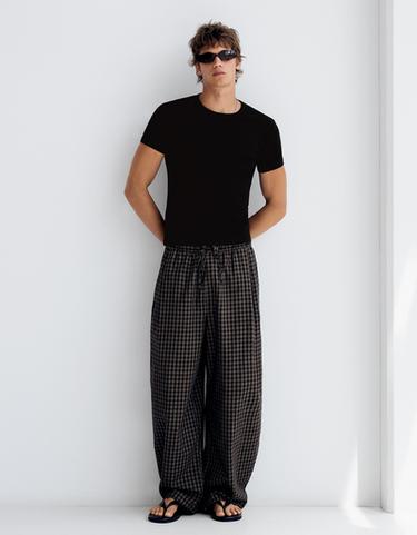 Slim rib short sleeve T-shirt — Black 3
