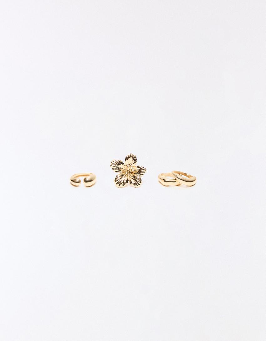 Pack of 4 rings-Gold