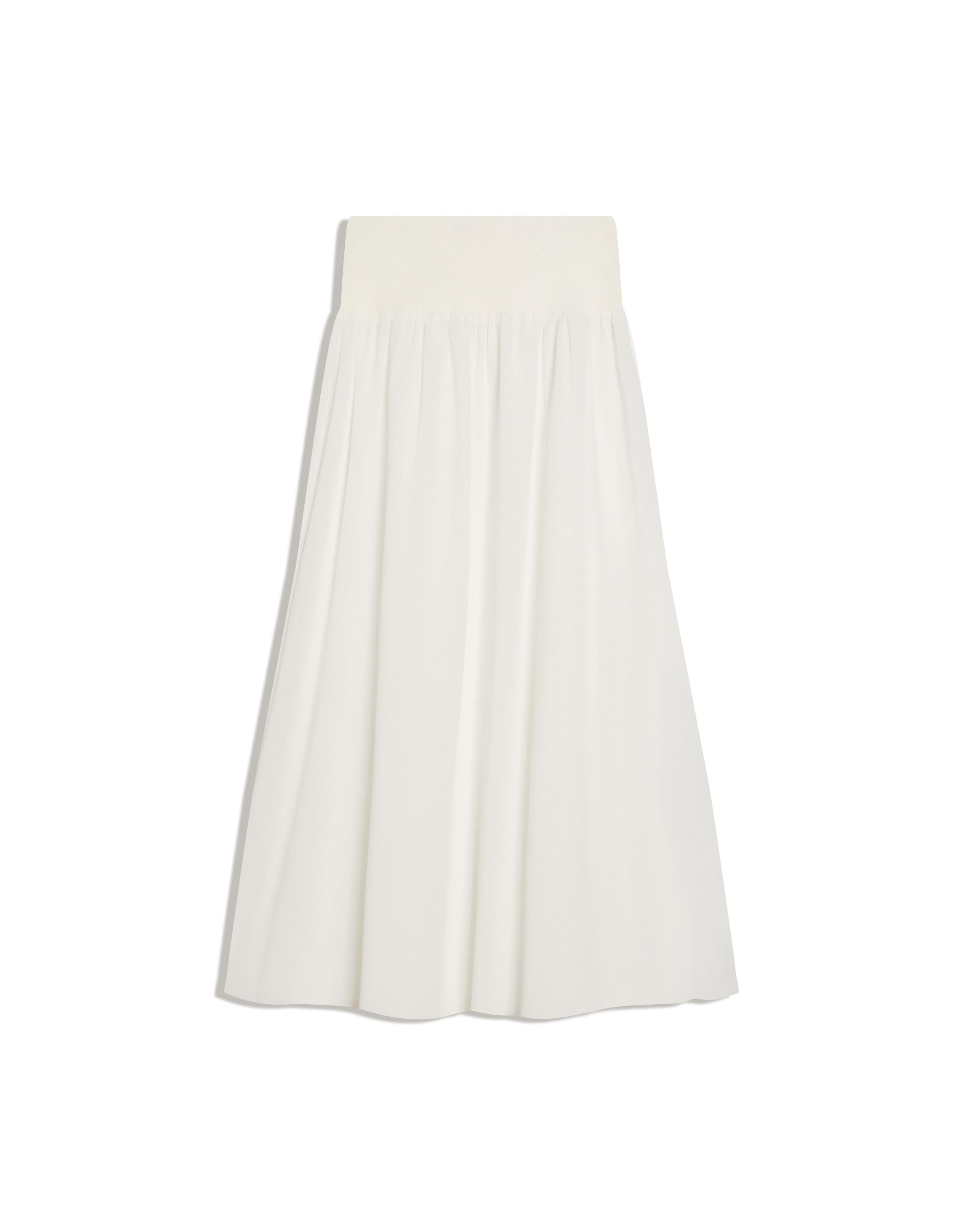 Midi skirt with cummerbund — White