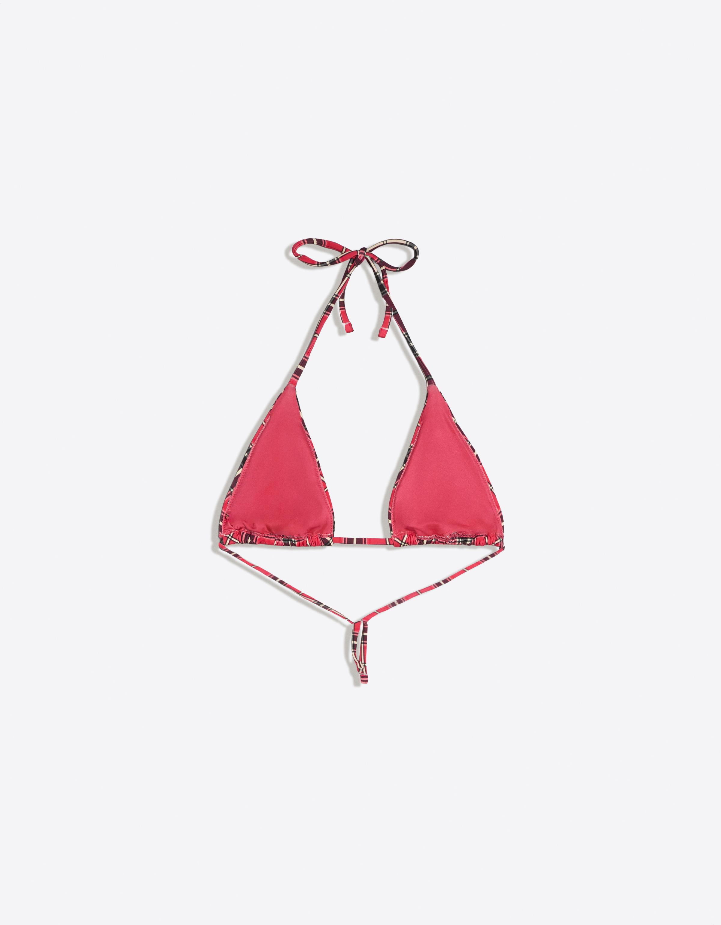 Check triangle bikini top — Red