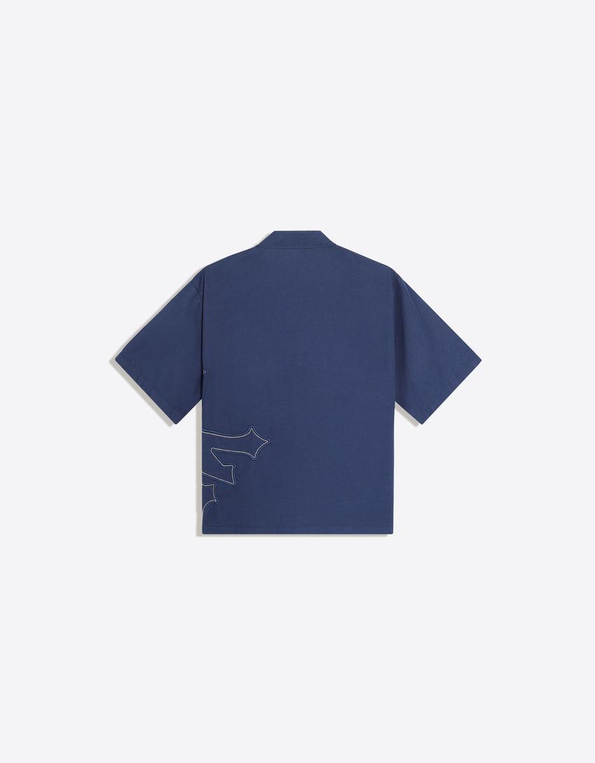 Short sleeve boxy ZOO YORK shirt-Navy
