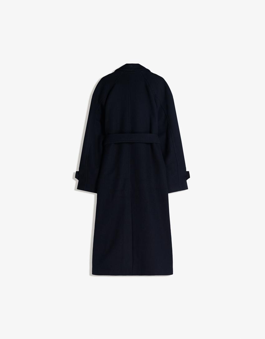 Abrigo trench soft cinturón-Marino