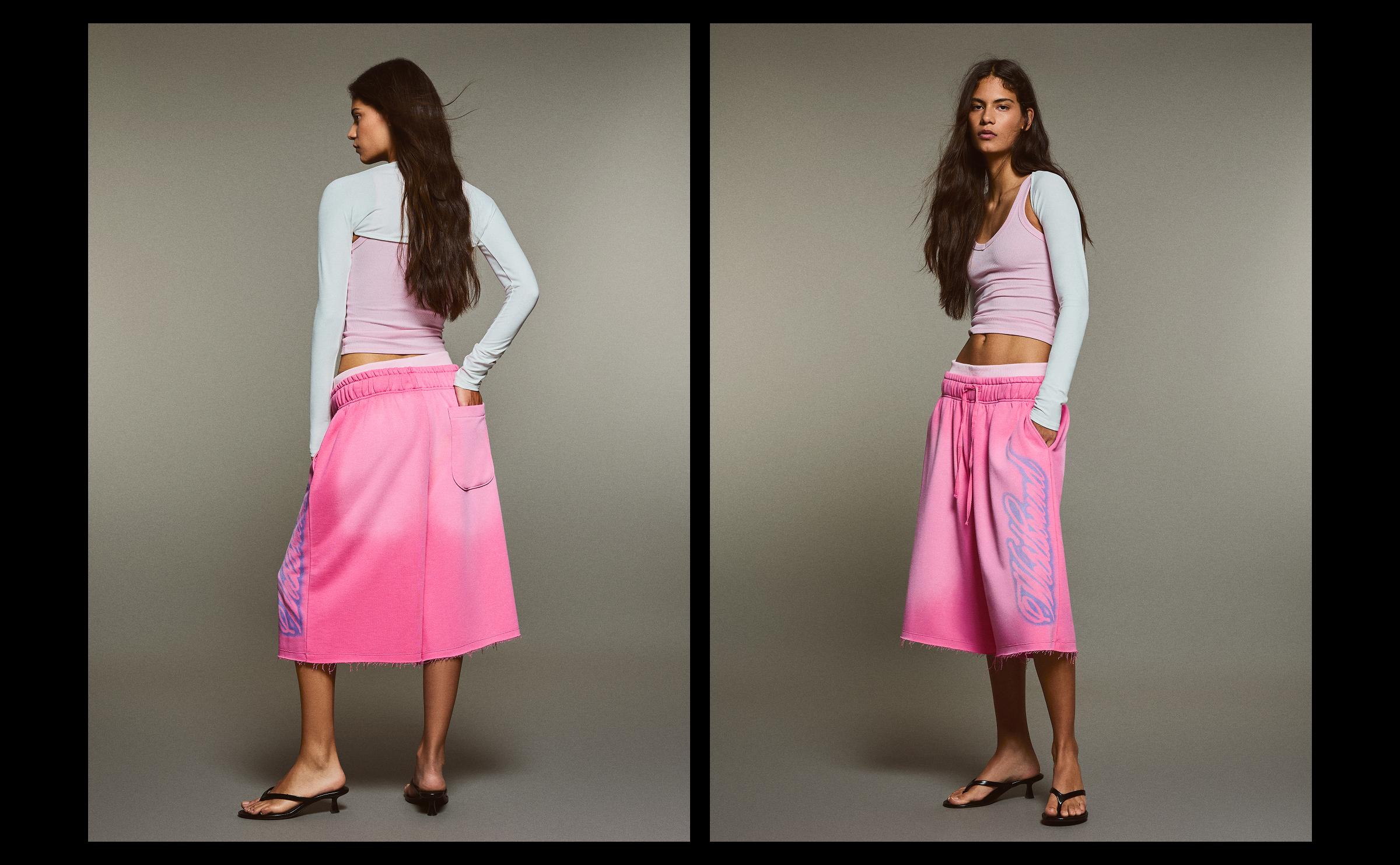 Jersey jort Bermuda shorts — Pink
