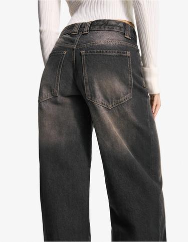 High-waist barrel jeans — Black 4