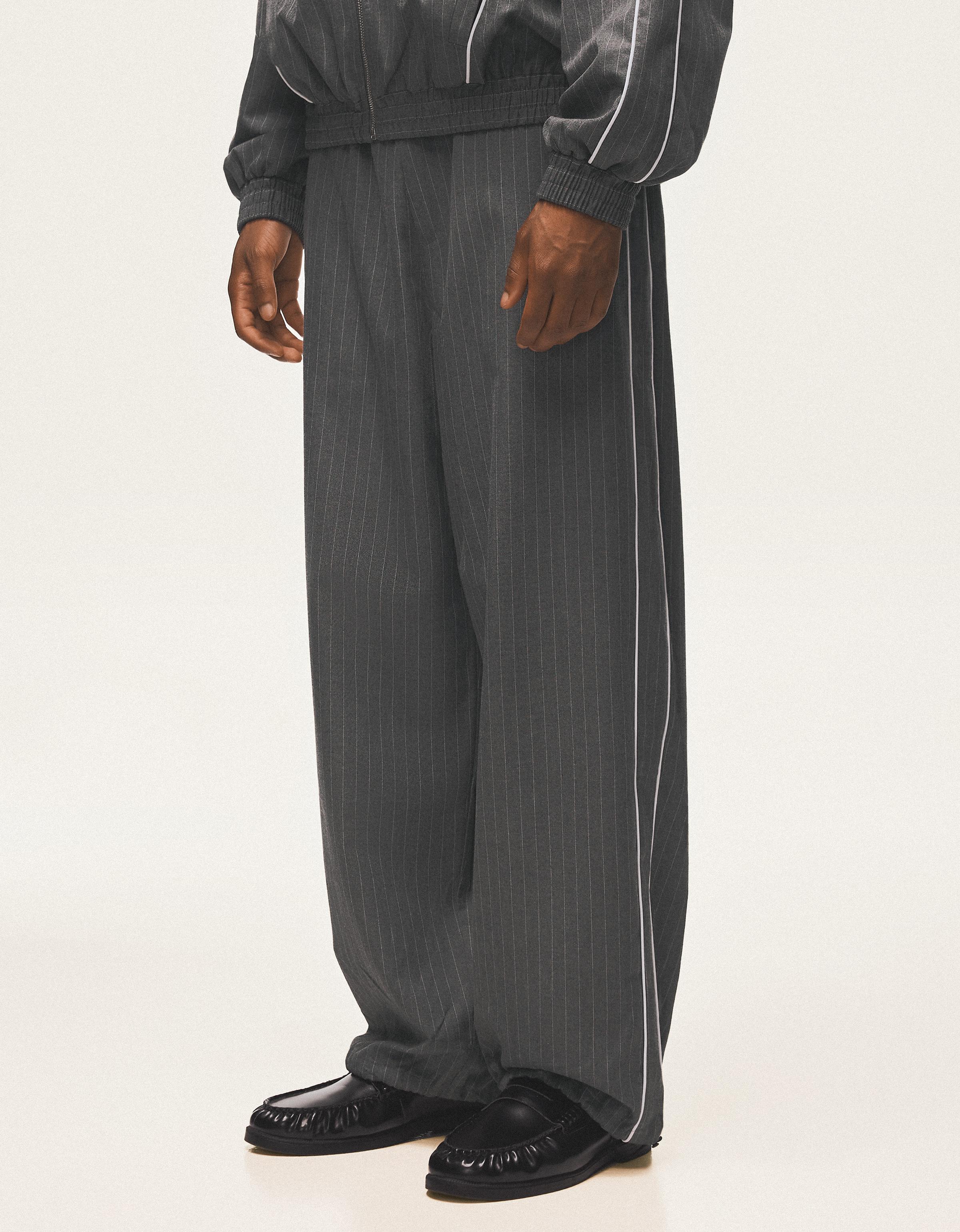 Pinstripe joggers — Mixed gray