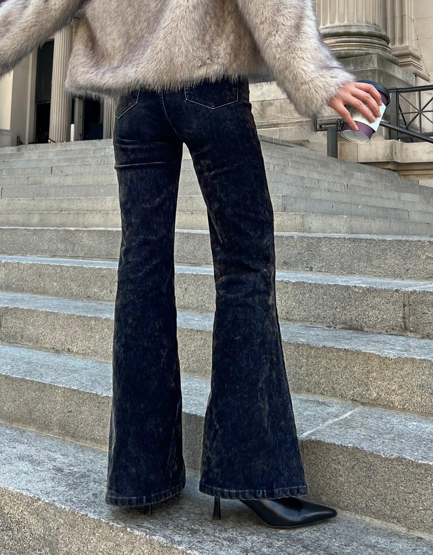 Jeans flare flock-Marrón