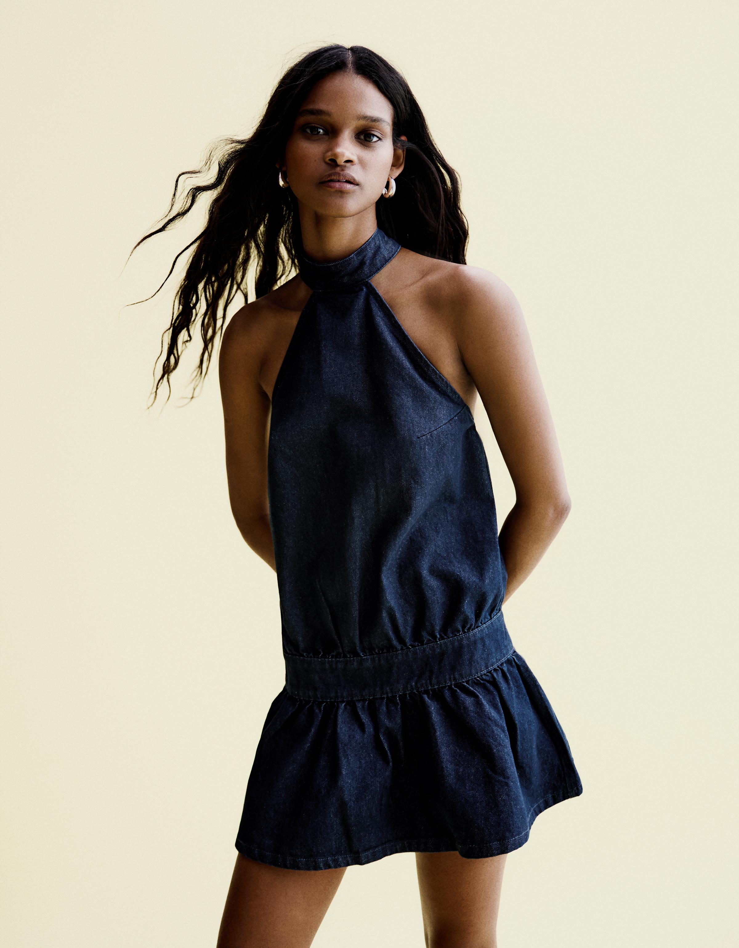 Denim mini elbise - Görsel 11