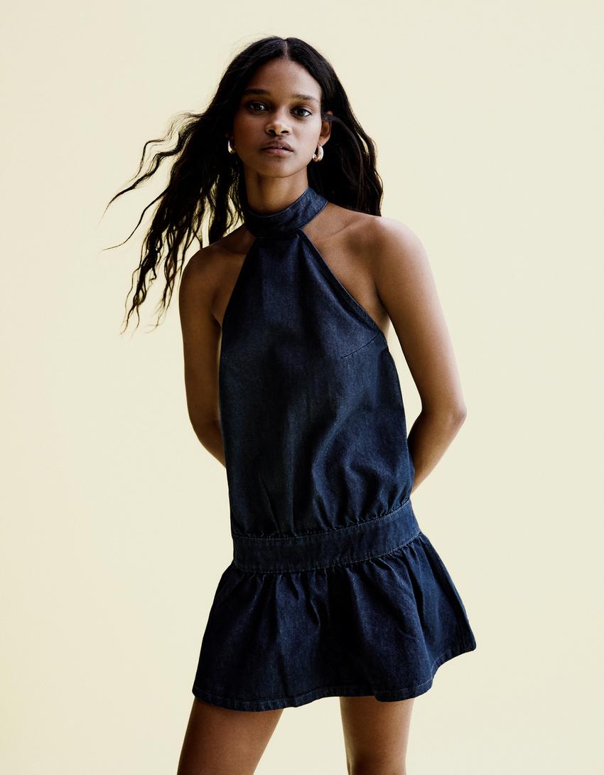 Denim mini dress - Women | Bershka Denim mini dress - Women | Bershka