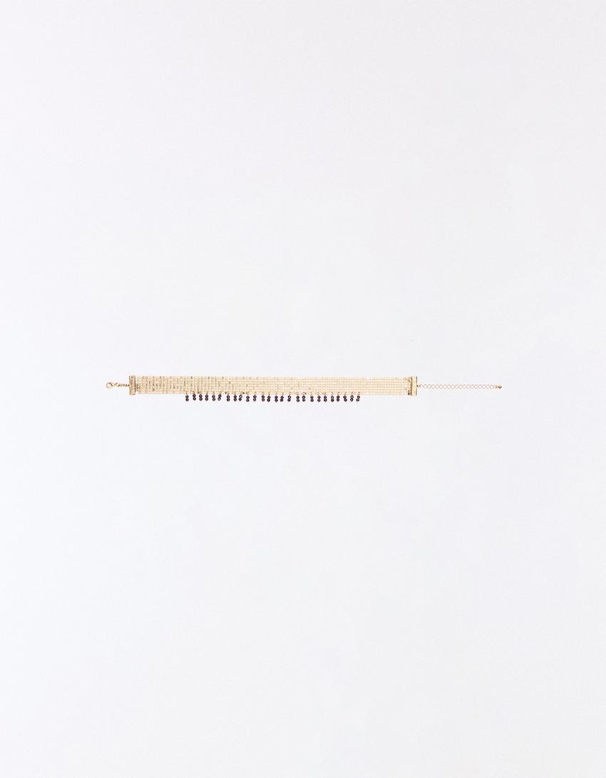 Collier choker mesh-Or