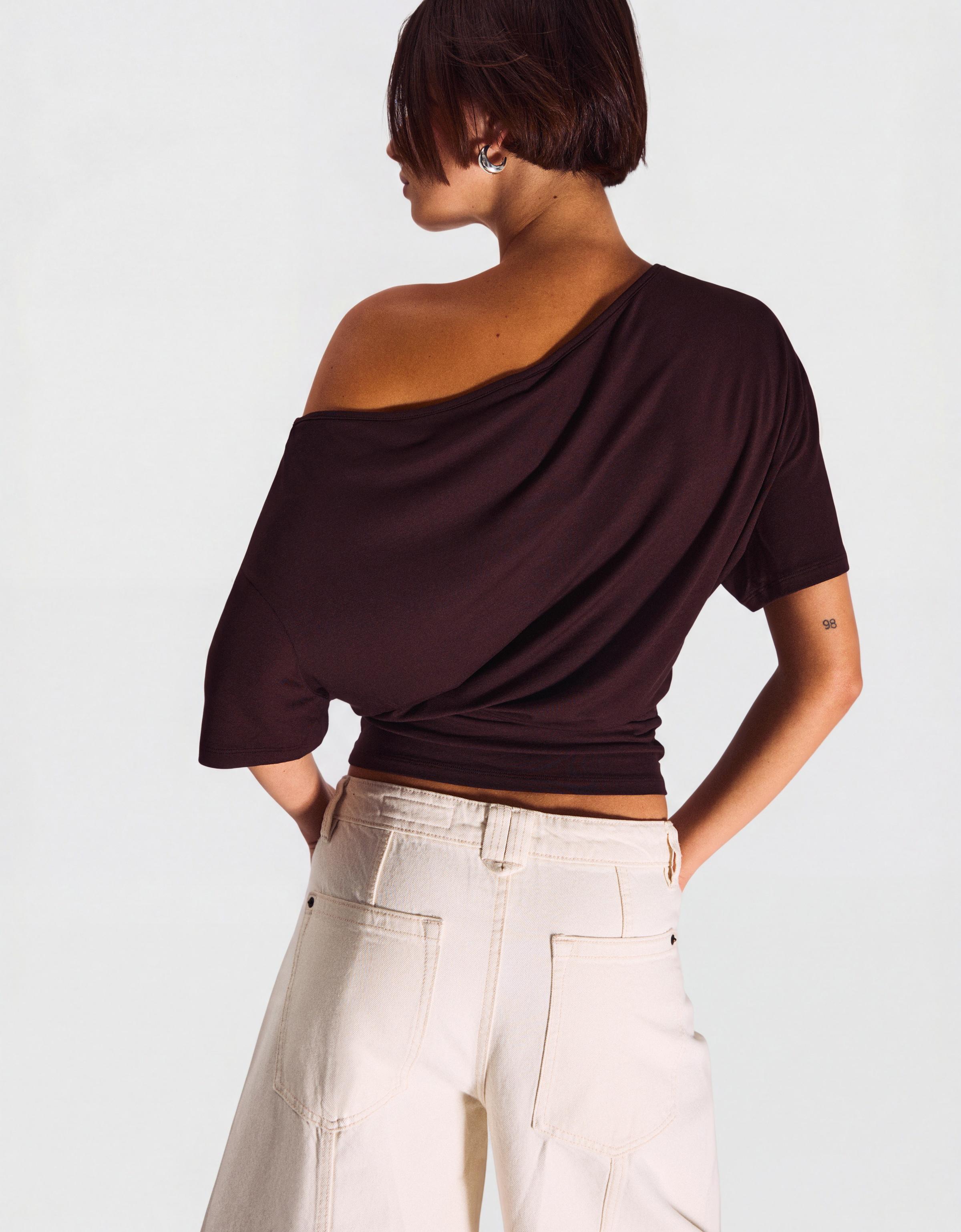 Kruvaze büzgülü peplum top - Görsel 78