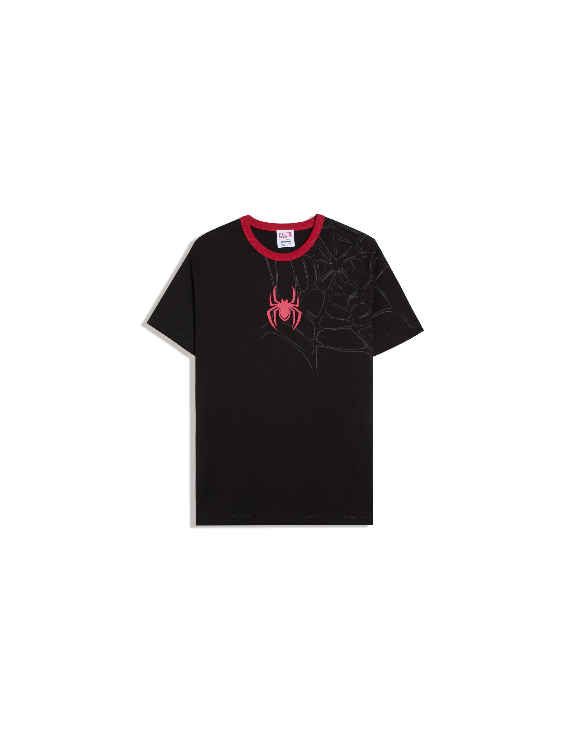 SPIDER-MAN contrast print T-shirt — Black