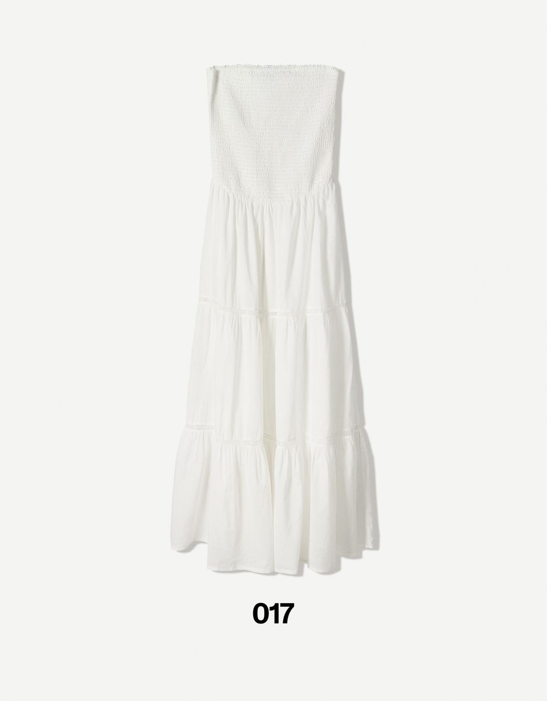 Flounce bandeau midi dress