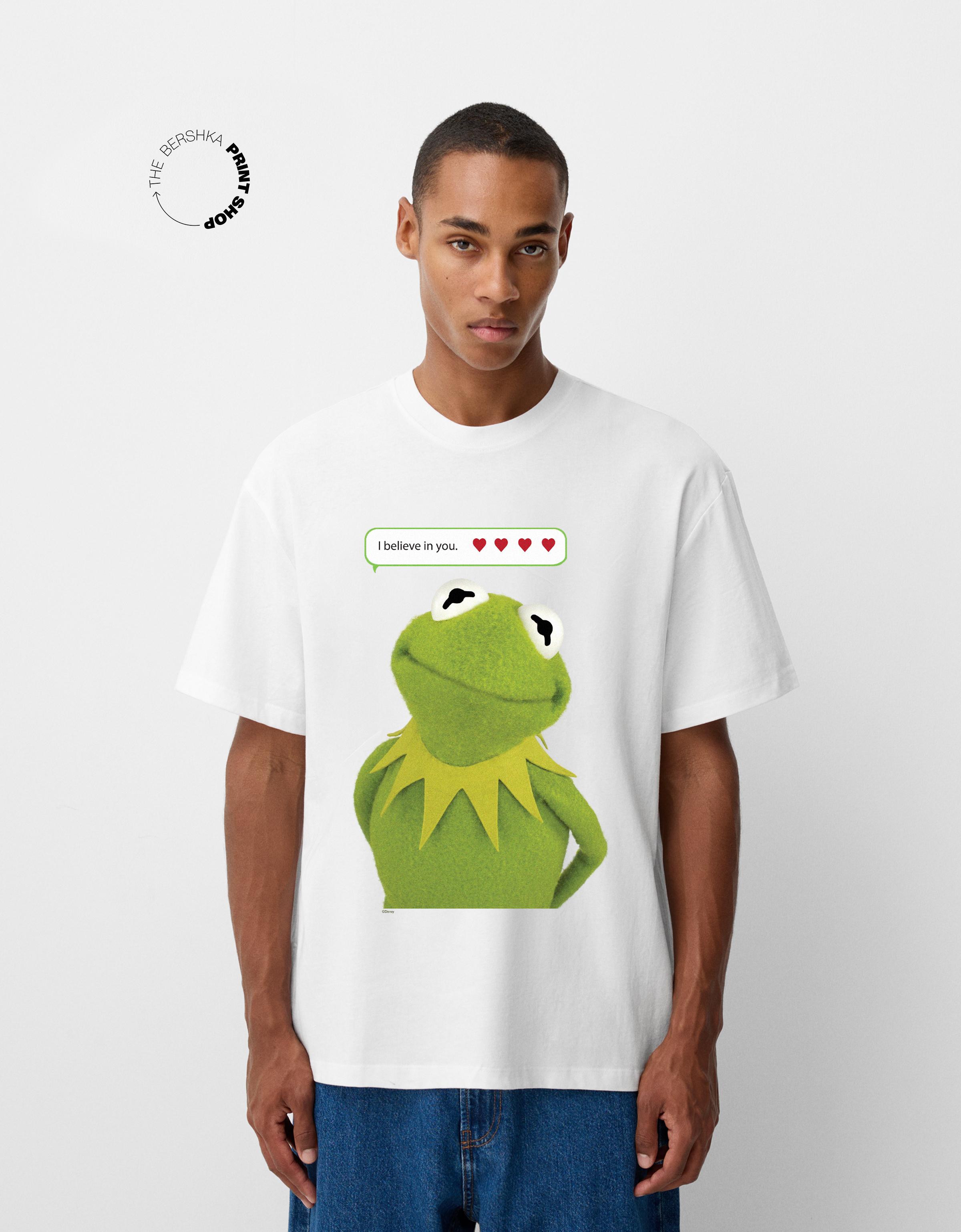 Bershka T-Shirt Muppets Mit Kurzen Ärmeln Herren Xxs Weiss