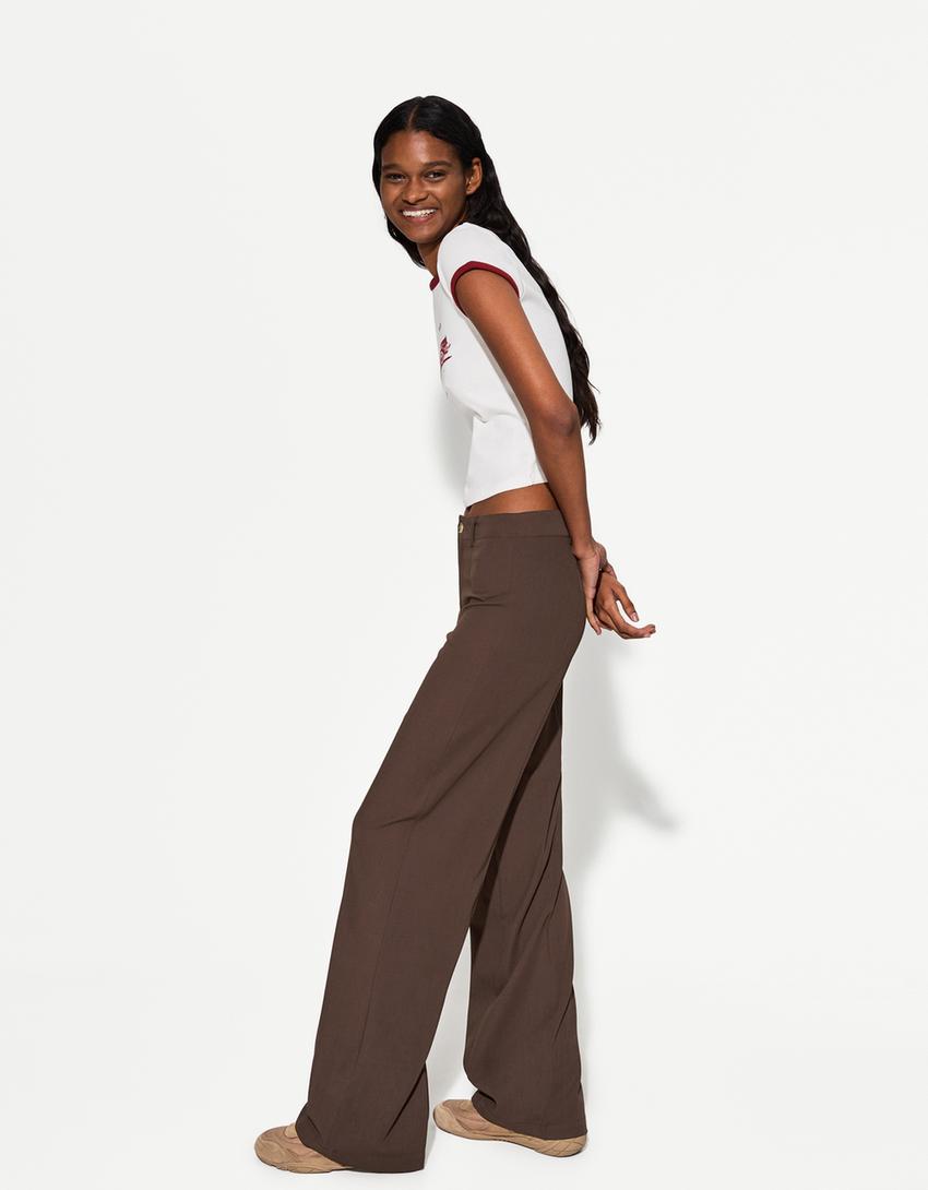 Pantaloni wide leg Pantaloni Donna Bershka