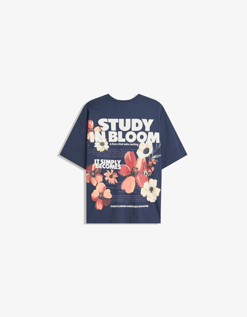 Camiseta manga corta oversize print-Marino