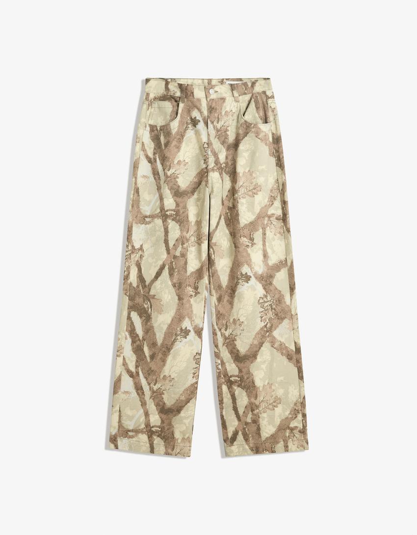 Baggy printed jeans-Green-3