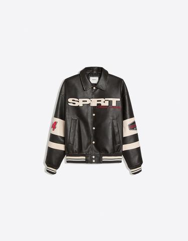 Graphic leather effect jacket — Black 5