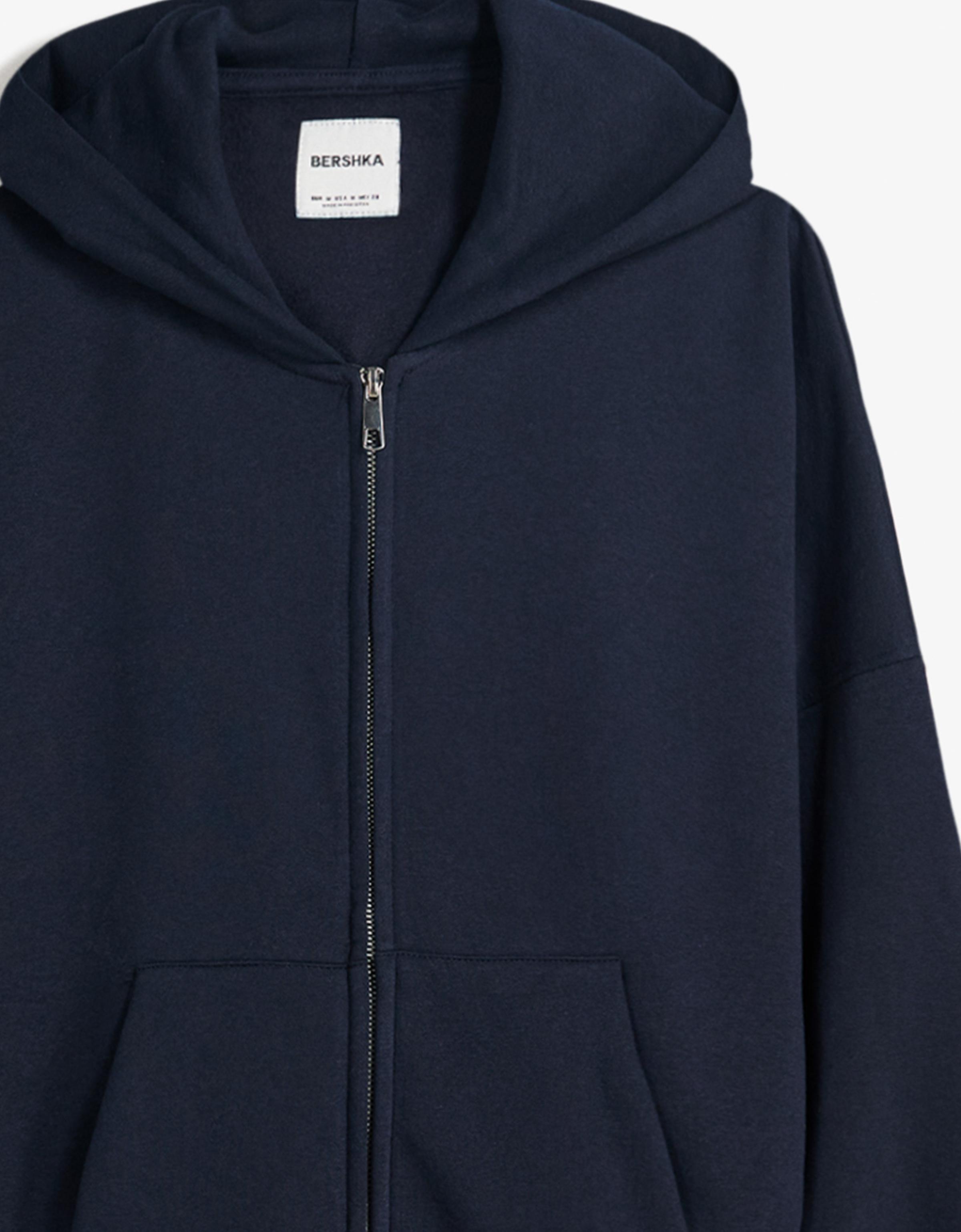 Kapüşonlu oversize fermuarlı sweatshirt - Görsel 71