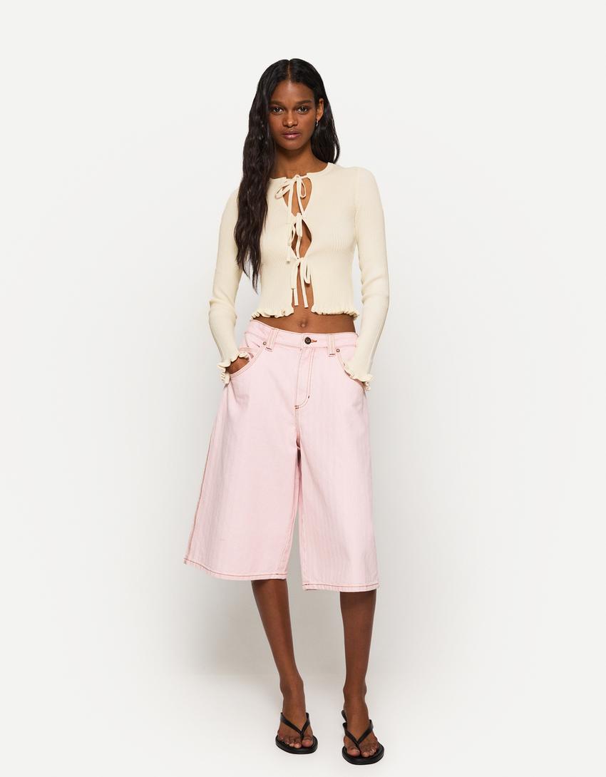 Chaqueta lazada volantes-Crudo-2
