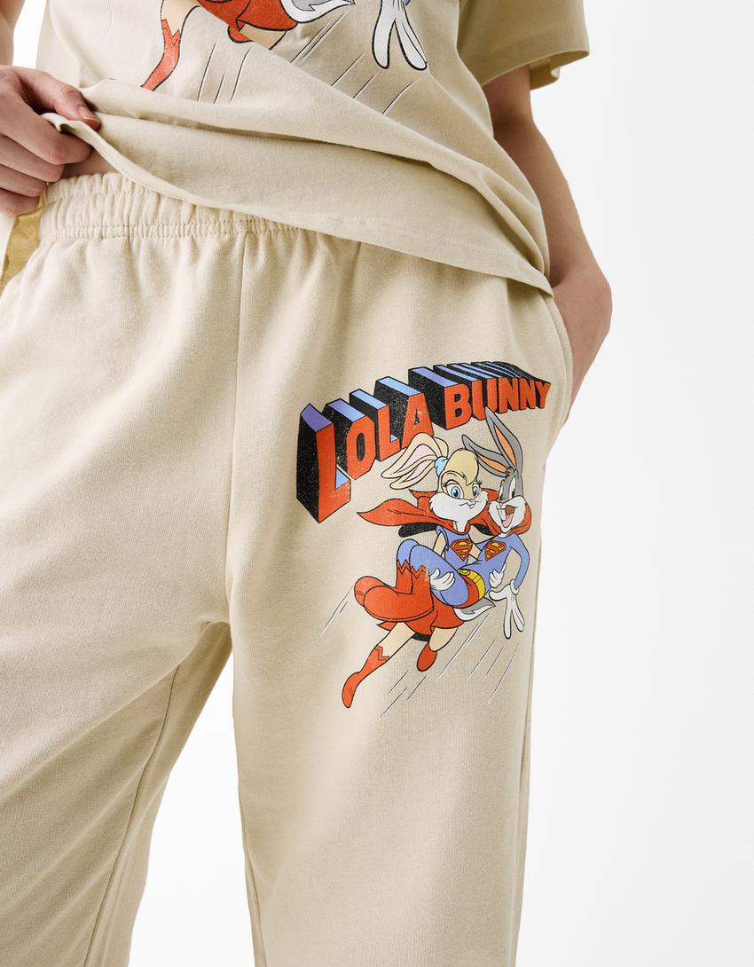 Pantalon molleton imprimé Lola Bunny-Beige-3