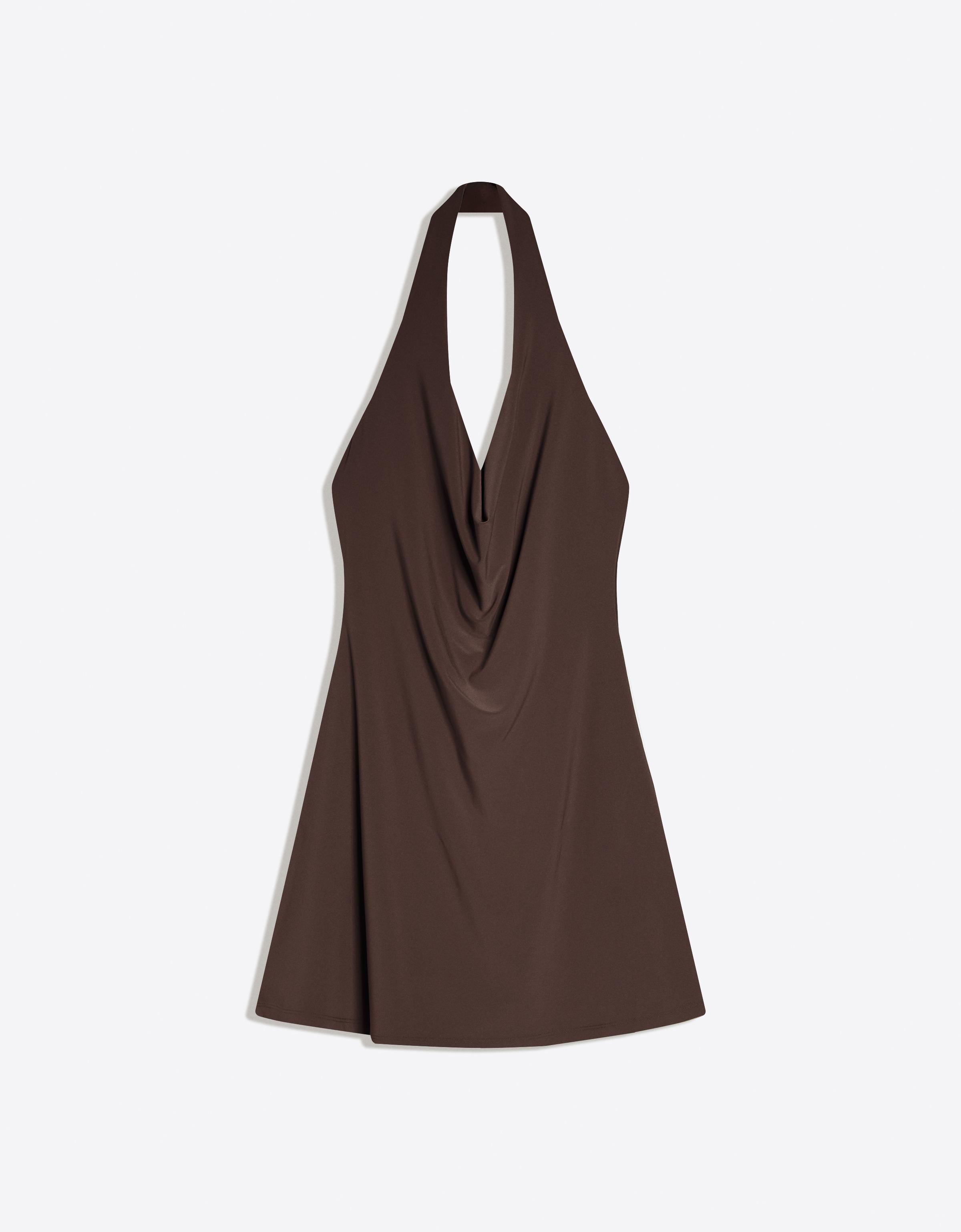 Halter yaka mini elbise - Görsel 17