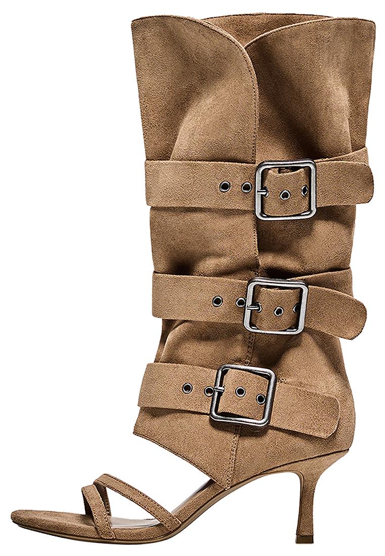 Heeled trousers sandals with buckles