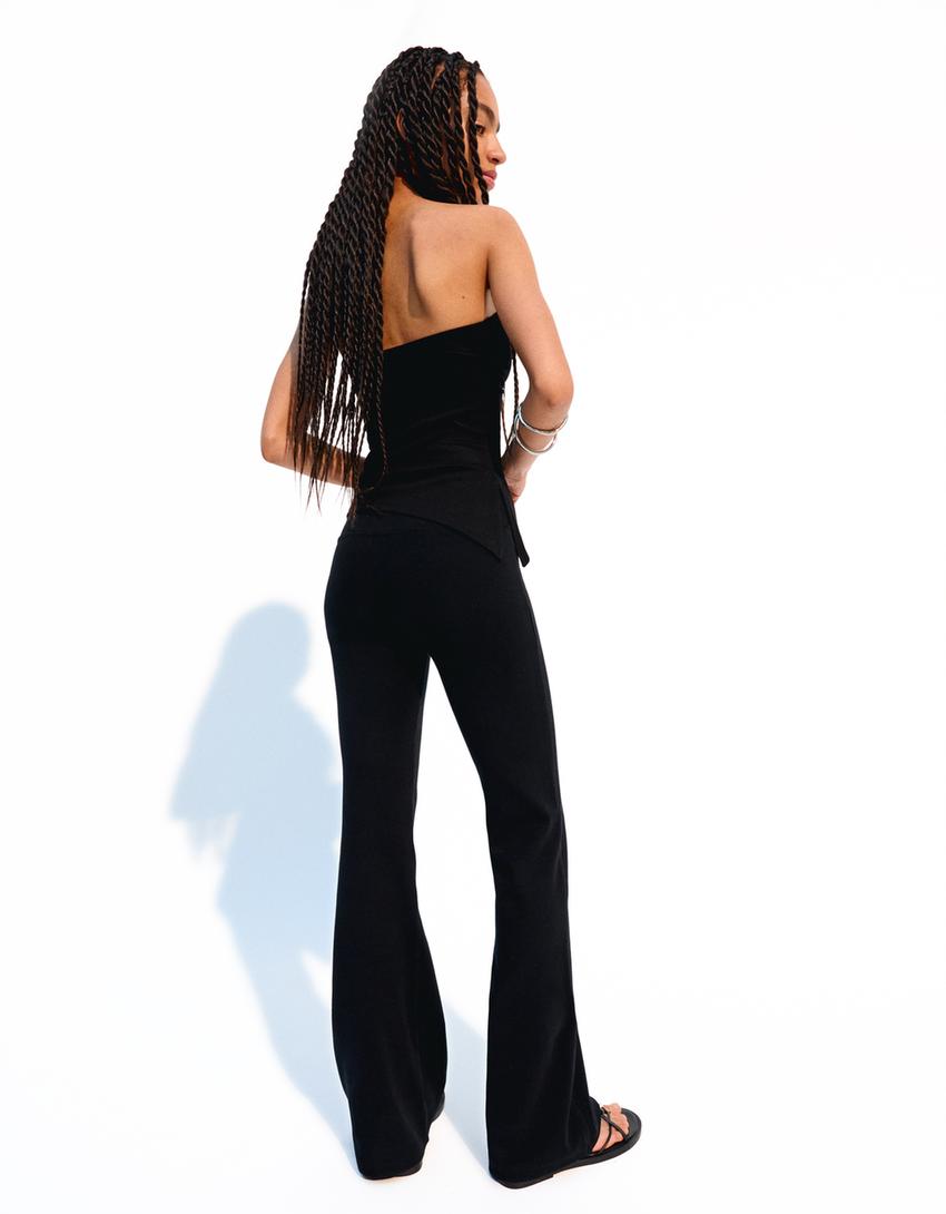 Pantalón flare-Negro-1