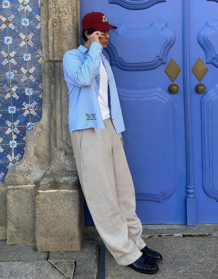 Interlock balloon fit trousers-Grey