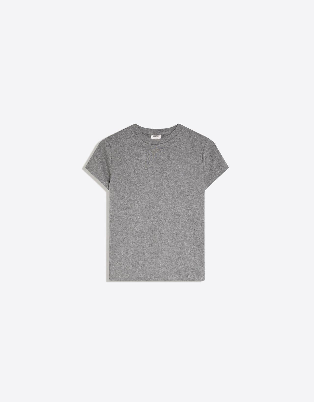 Round neck short sleeve T-shirt — Grey