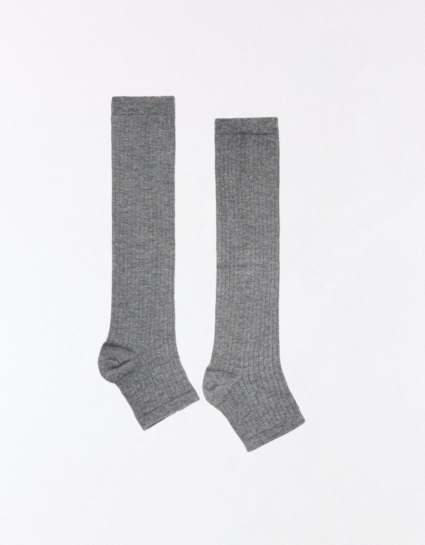 Toe-free socks-Grey