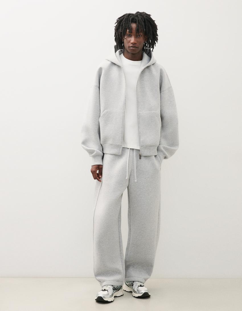 Technisches Sweatshirt mit Kapuze-Grau