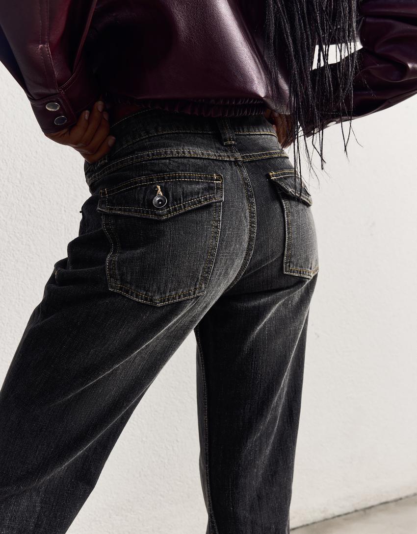 Flared baggy jeans-Silver-2