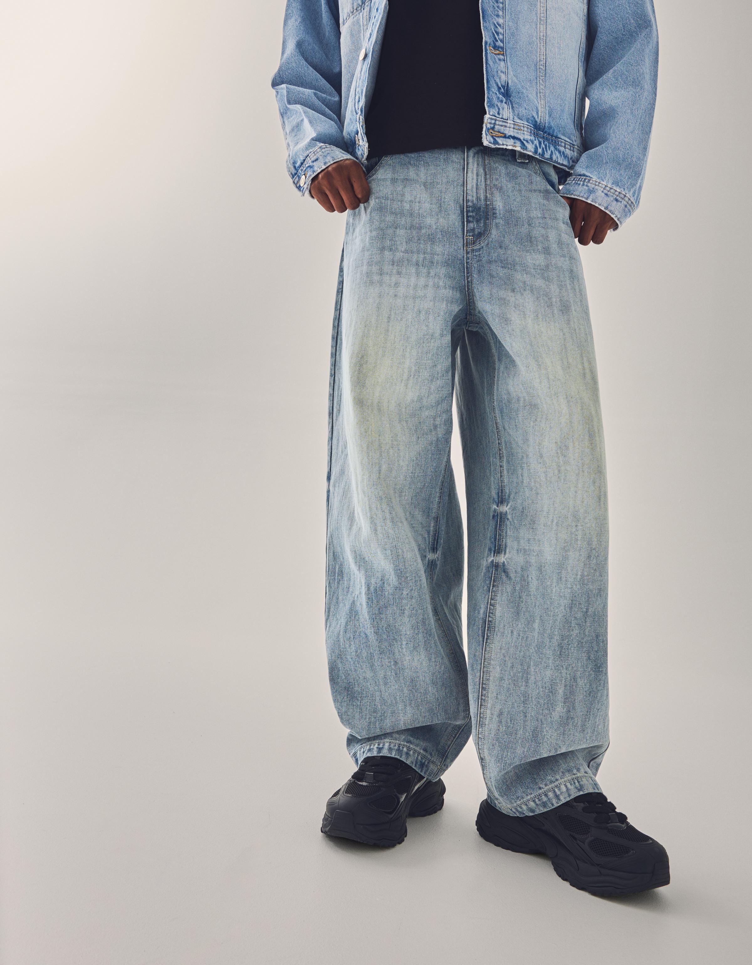 İşlemeli super baggy fit jean - Görsel 5