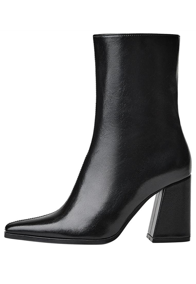 Block-heel ankle boots — BLACK