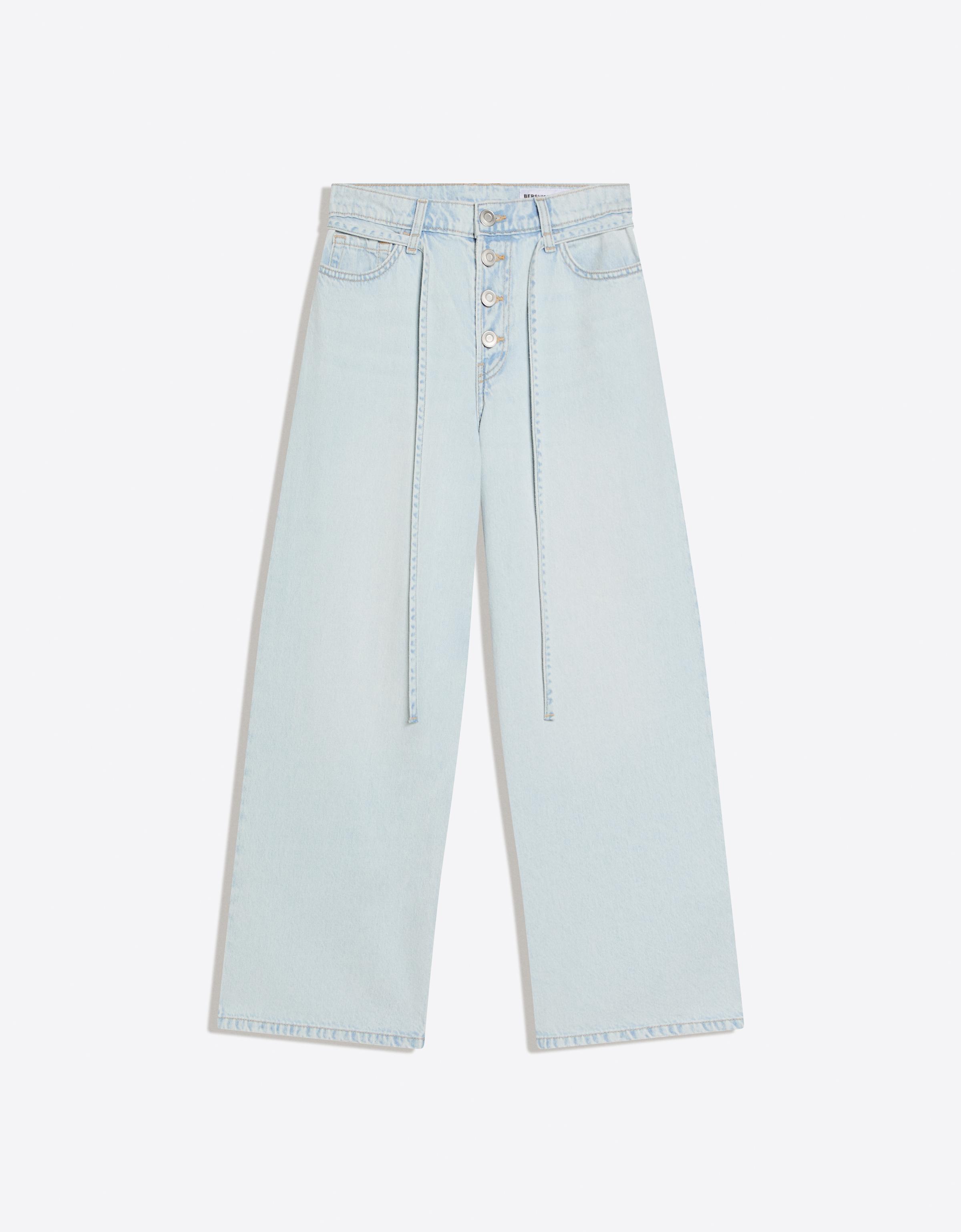 Yüksek bel geniş paça jean - Görsel 3