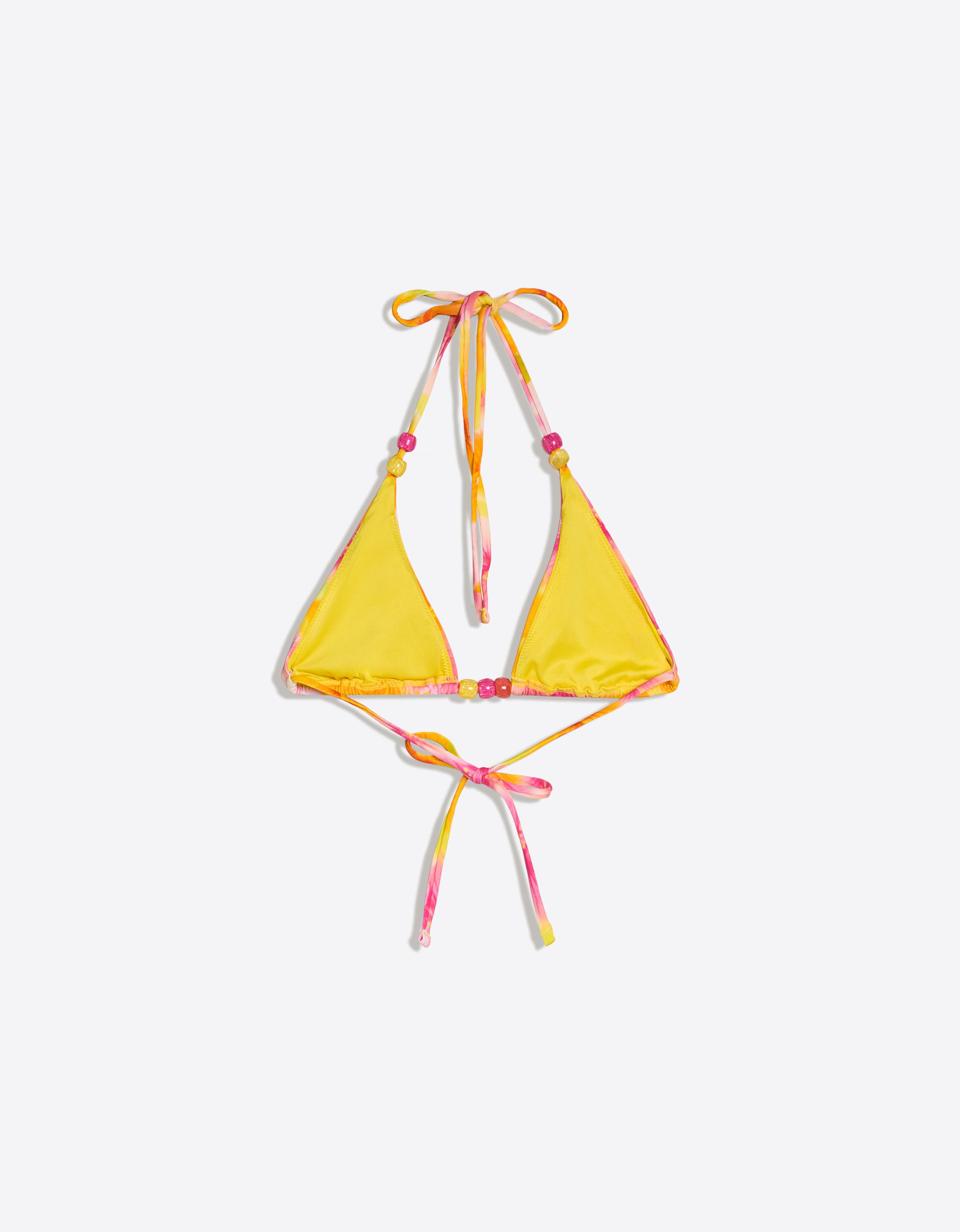 Floral triangle bikini top — Orange