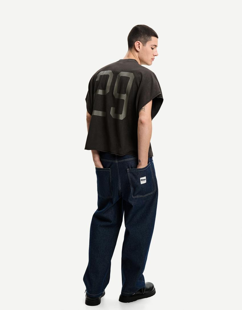 T-shirt sem mangas estampado worker
