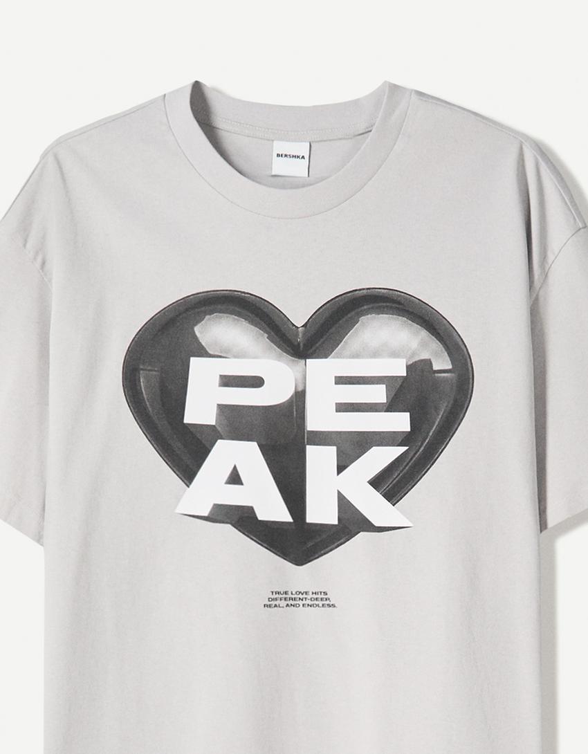 T-Shirt mit Print und kurzen Ärmeln-Grau-2
