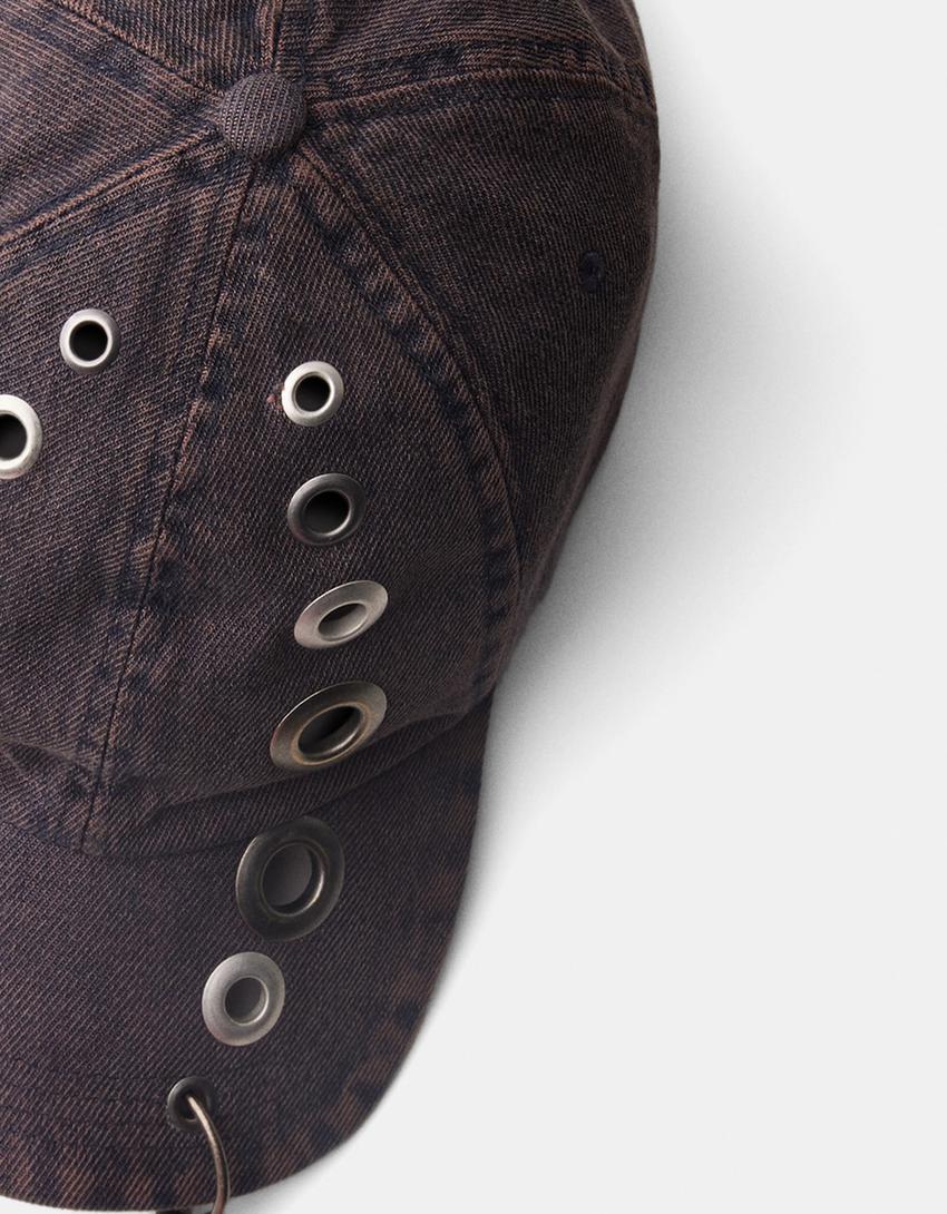 Casquette en jean-Bleu-3