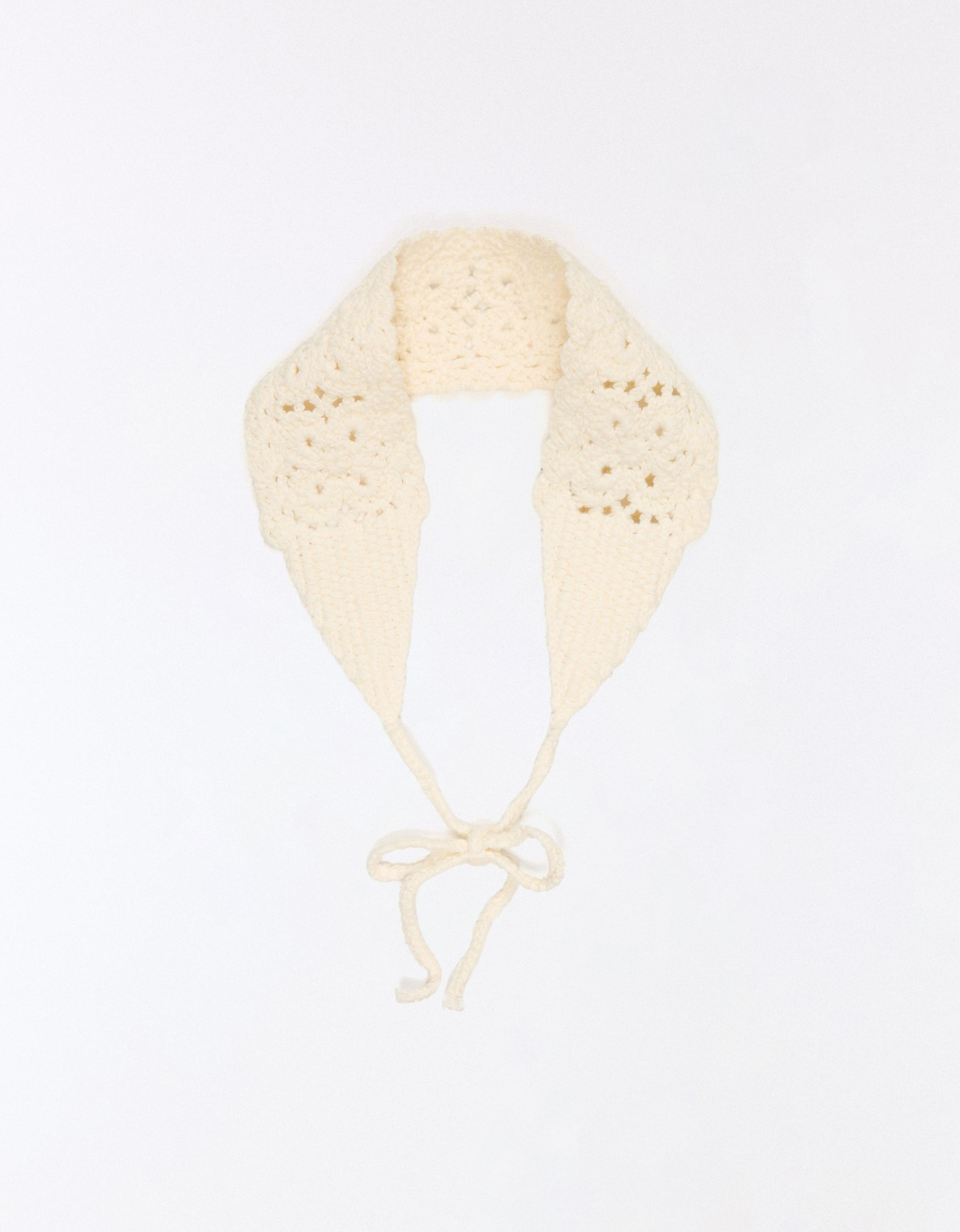 Crochet hairband — Cream