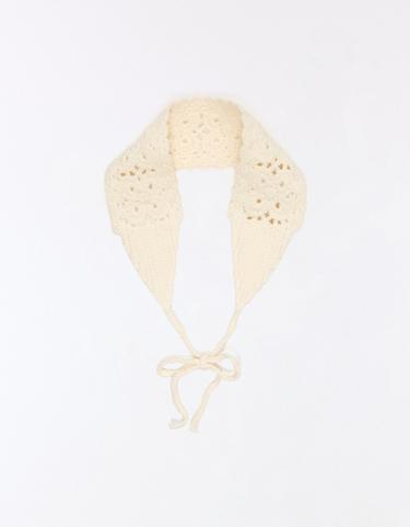 Crochet hairband — Cream 3