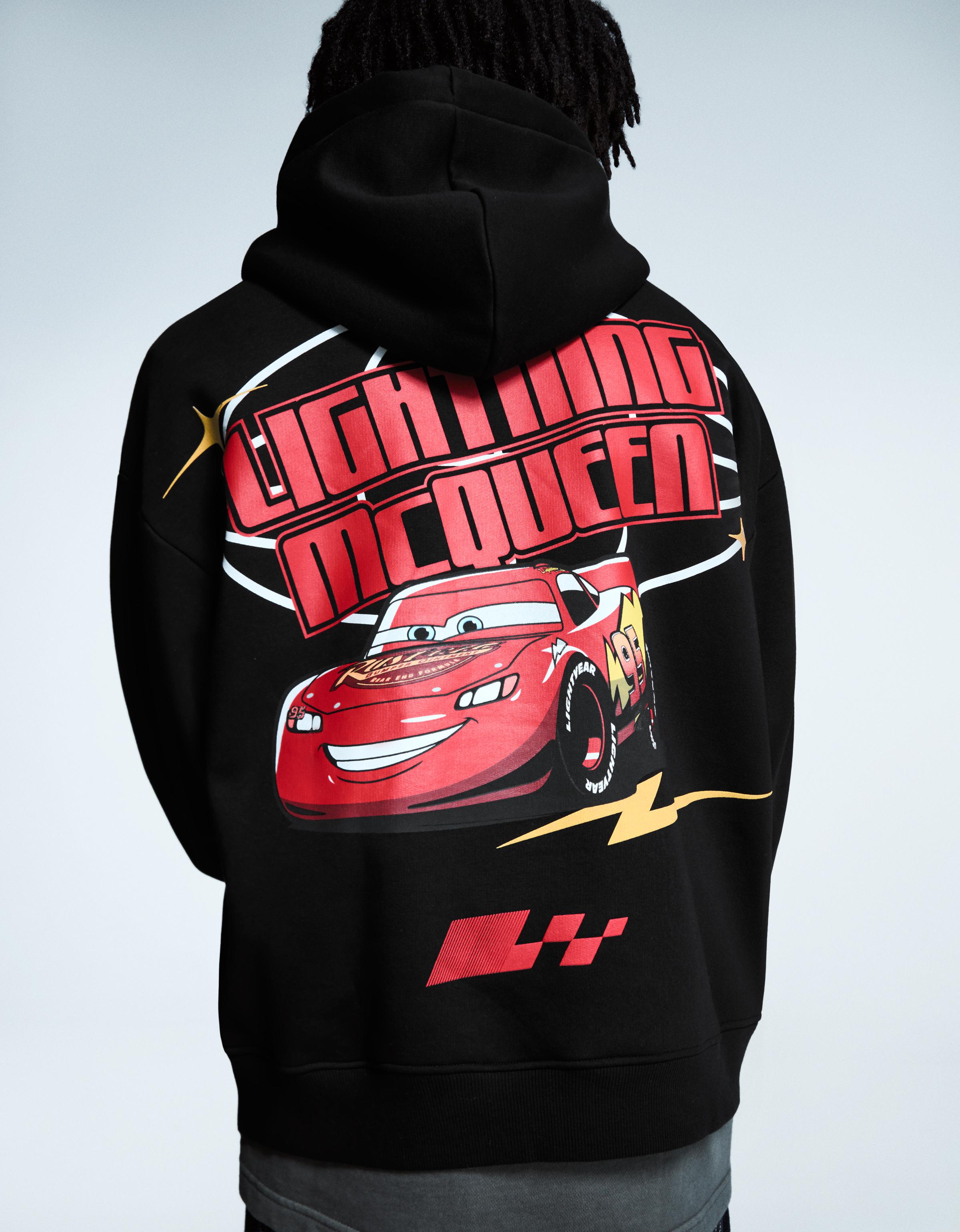 Bershka Cars Hoodie Mit Print Herren Xl Schwarz