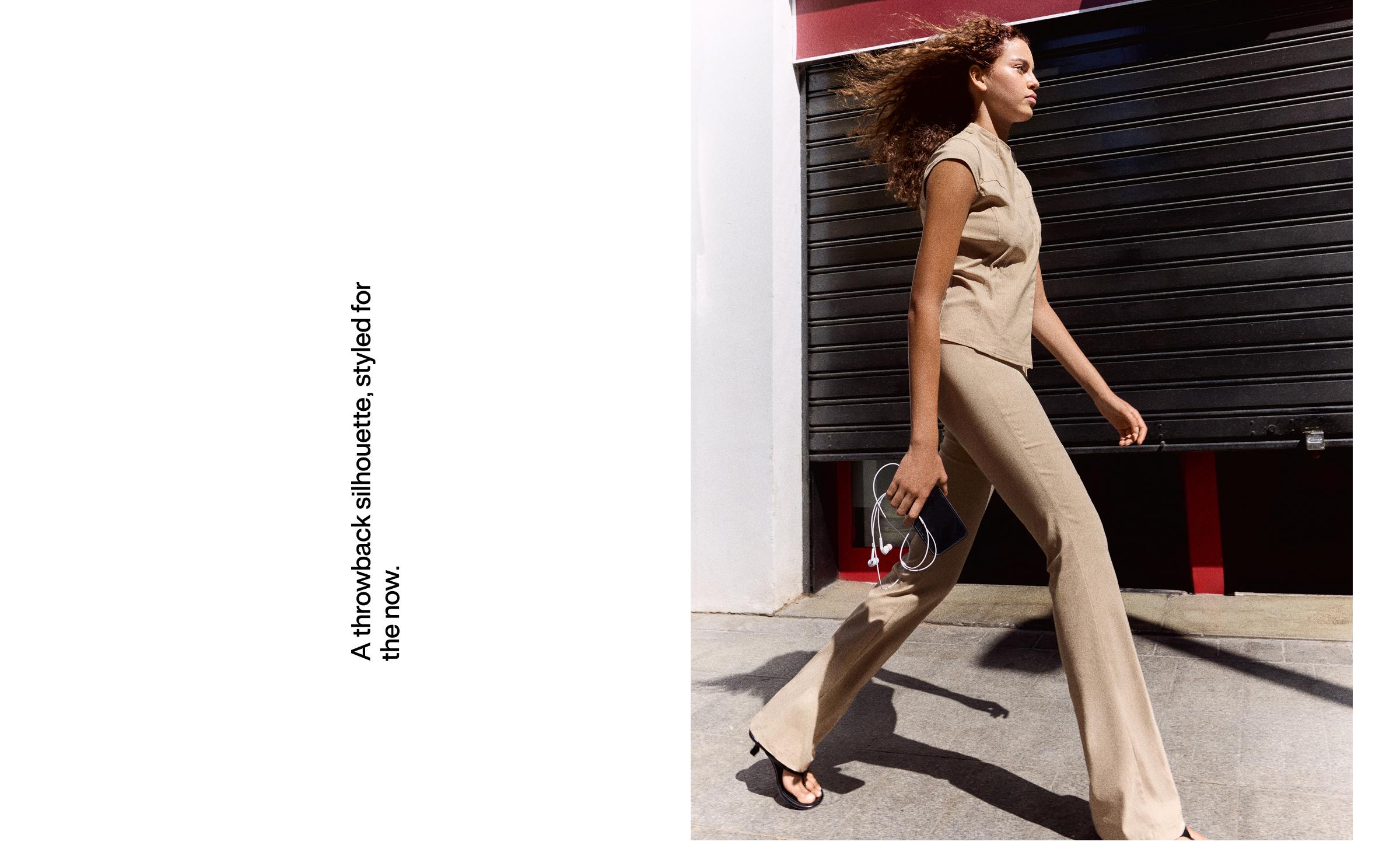 Bengaline flared trousers — Cream