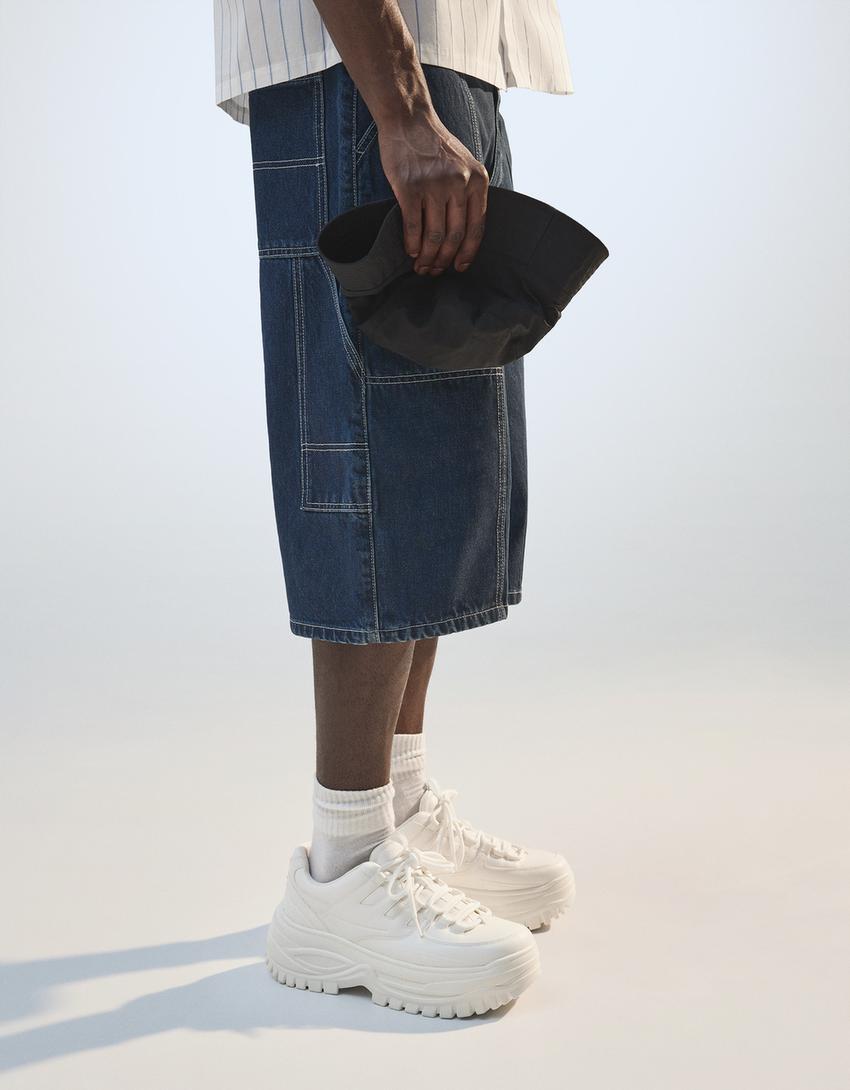 Sapatilhas com sola volume para homem-Branco-2