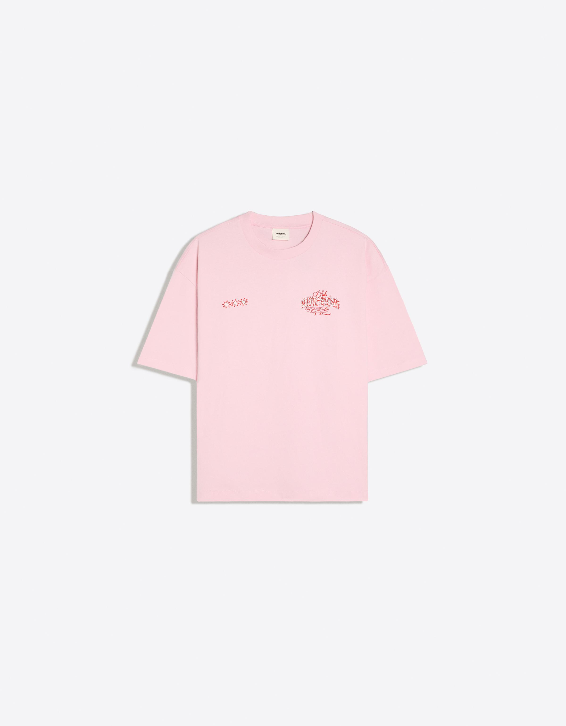 Boxy print T-shirt — Pink